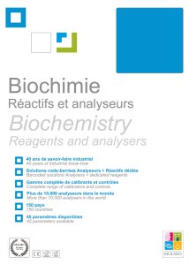 Biochemistry reagents and analysers