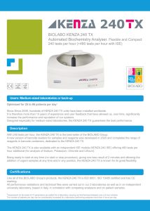 KENZA 240 TX analyser