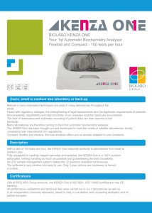KENZA One biochemistry analyser
